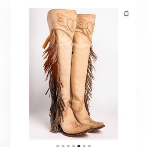 Junk Gypsy Tan Fringe Knee-High Boots